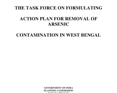 Report of The Task Force on Formulating Action Plan for Removal of Arsenic Contamination