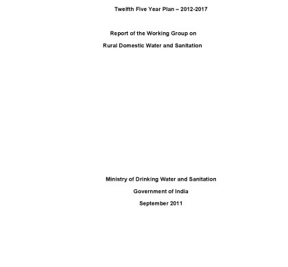 Report of the Working Group on Rural Domestic Water and Sanitation